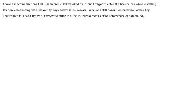 Add a licence key to SQL Server 2008 after it has been installed смотреть онлайн