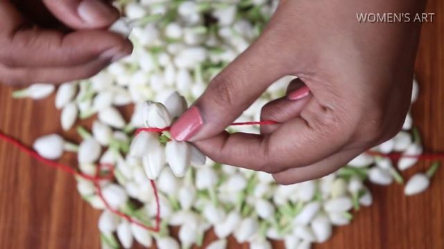 different method to string jasmine flower garland | jasmine flower garland tie in another one metho смотреть онлайн