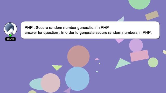 PHP : Secure random number generation in PHP смотреть онлайн
