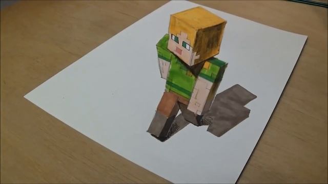 How to Draw Alex from Minecraft - Drawing 3D Alex - VamosART смотреть онлайн