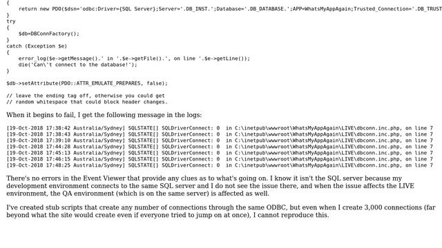 ODBC connections stop working under load смотреть онлайн