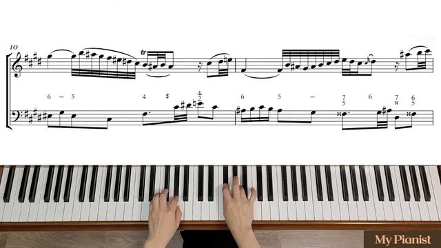 Bach - Sonata in E for Flute and Continuo, BWV 1035, 1st Mov: Piano Accompaniment [Slow] смотреть онлайн