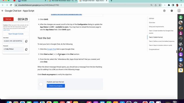 Google Chat bot - Apps Script || #qwiklabs || #GSP250 смотреть онлайн