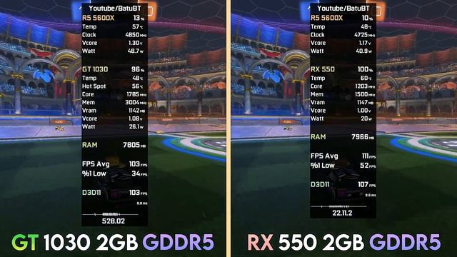 GT 1030 GDDR5 vs RX 550 GDDR5 смотреть онлайн