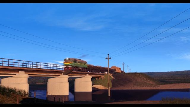 [Trainz 19] М62 с хозяйственным поездом на карте Фантазия Казахстан
