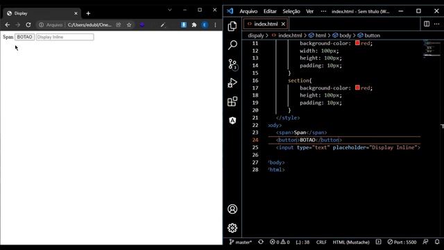 OS TIPOS DE DISPLAY DOS ELEMENTOS - HTML E CSS смотреть онлайн