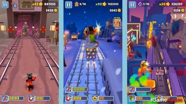Subway Surfers Subway City 'Xmas vs Subway Surfers Journey to the East vs Subway Surfers Las Vegas смотреть онлайн