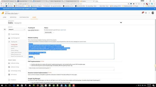 Adding Google Analytics SEO Script to the ADMIN panel смотреть онлайн