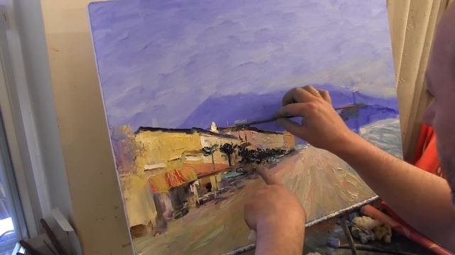 Ялта, набережная написать маслом картину, Сахаров смотреть онлайн