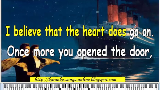 Celine Dion My heart will go on karaoke instrumental with lyrics on the screen смотреть онлайн
