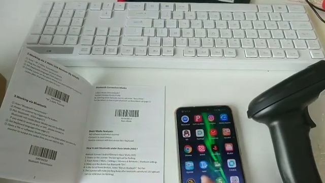 How to use Bluetooth 1228BC barcode scanner смотреть онлайн