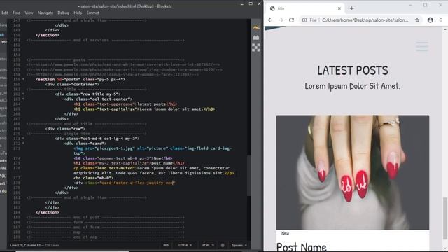 bootstrap 4 how to complete web site posts hover on image html & css смотреть онлайн