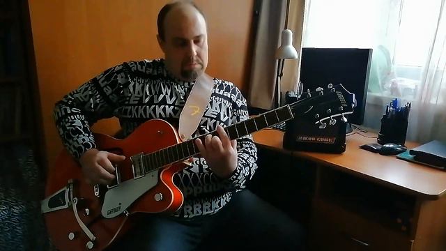 Blues guitar improvisation fingerpicking con Gretsch 5120 смотреть онлайн