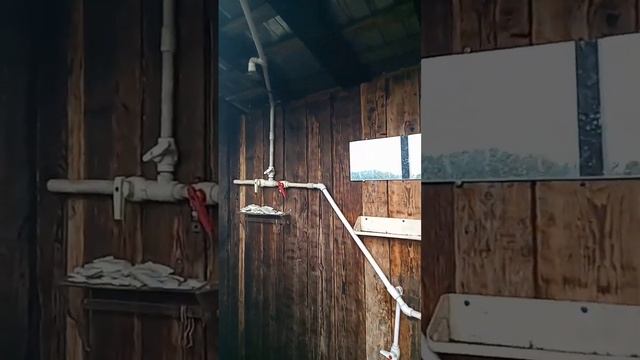 Летний душ в "Сибири" , из бойлера на дровах. смотреть онлайн