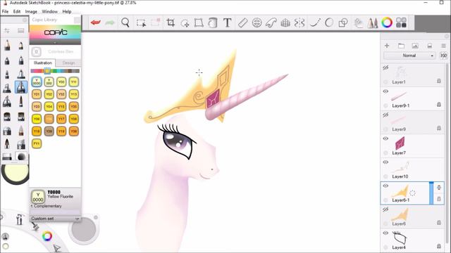 Magical Sparkly Princess Celestia My Little Pony Digital Art for Beginners | Sketchbookpro смотреть онлайн