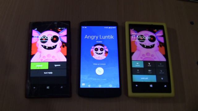 Incoming call&Outgoing call at the Same Time angry luntik on 2 Nokia Lumia 1020-920+ Nexus 5 смотреть онлайн