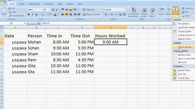 How to Calculate Hours Worked in Excel 2007 смотреть онлайн