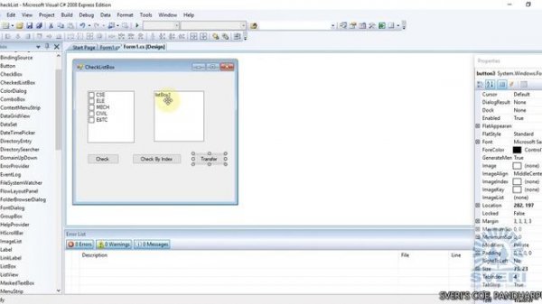 Windows Form Application in C#.Net ComboBox, CheckedListBox,DomainUpDown.