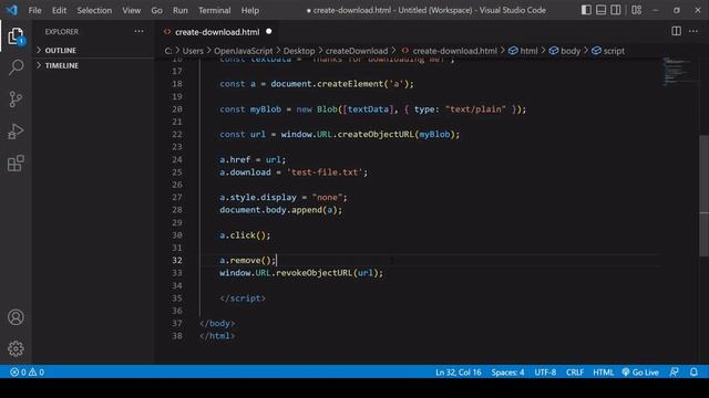 Create a Client-Side File Download – JavaScript Tutorial смотреть онлайн