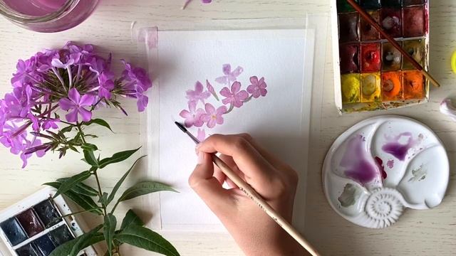Флоксы с натуры. Пишем цветы акварелью пошагово смотреть онлайн