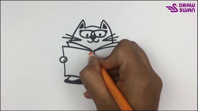 How to draw a cat reading a book смотреть онлайн