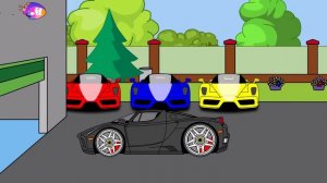 Гонки. Раскрашиваем гоночные машинки. Смешиваем цвета. Считаем до 10.