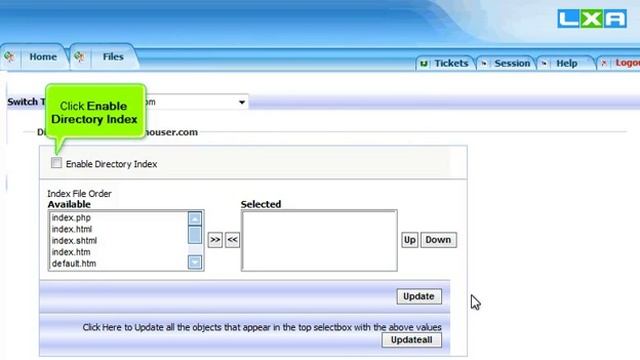 How to choose the directory index in LxAdmin/Kloxo (Flipper Host) смотреть онлайн
