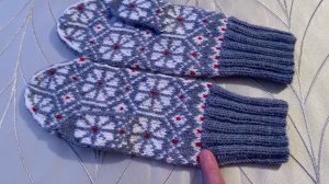 Варежки с жаккардом. Обзор.