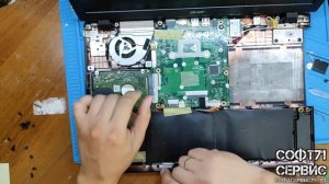 Acer ES1-520 разборка. Замена HDD. Чистка системы охлаждения