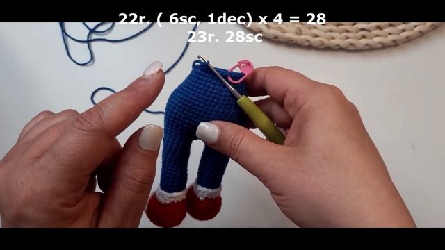 Crochet pattern toy amigurumi Sonic( Toy size 23 cm ( 9.05 inches). ( part 1) смотреть онлайн