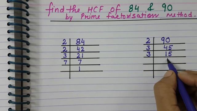 HCF Of 84 & 90 By Prime Factorisation Method || Prime Factorisation  से HCF कैसे निकाले |easy Metho