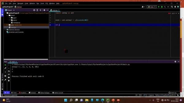 Python Array Module | Array in Python | Array Python | import array as arr #array #python #module