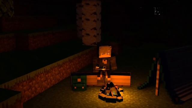 Майнкрафт анимация. Посиделки у костра.