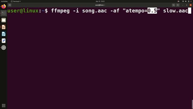 Decrease Playback speed of Audio using FFmpeg single command. смотреть онлайн