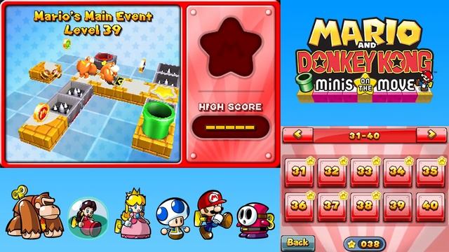 Mario and Donkey Kong: Minis on the Move - Mario's Main Event Levels 36-40 (Nintendo 3DS) смотреть онлайн