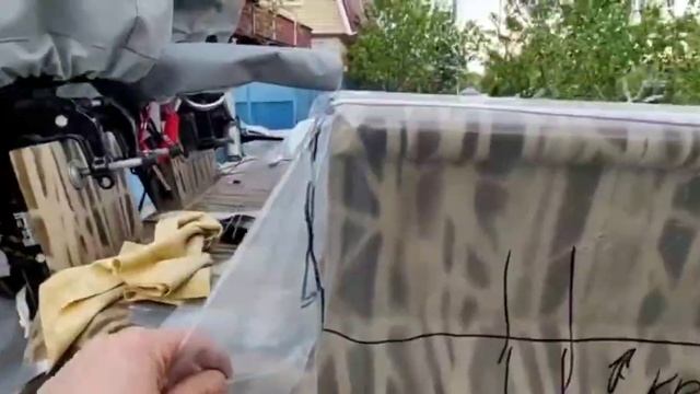 Тент на лодку своими руками ! Ткань боатковер!!!