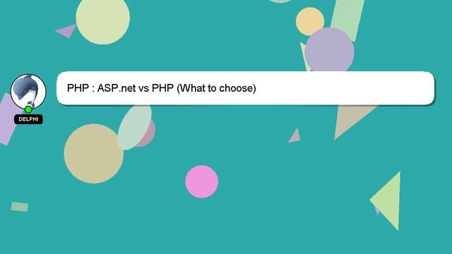 PHP : ASP.net vs PHP (What to choose) смотреть онлайн