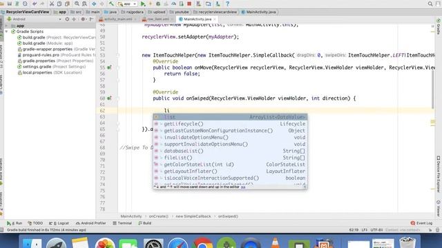 Swipe to Delete RecyclerView + CardView #3 : Android Tutorial #33 in Hindi смотреть онлайн
