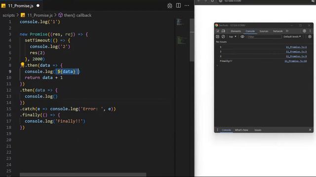 Промисы в JavaScript. Подробно о then, catch, finally. смотреть онлайн