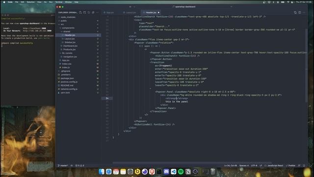 React and Tailwind CSS Tutorial for Beginners | Building a dashboard - #4 Building Header Component смотреть онлайн