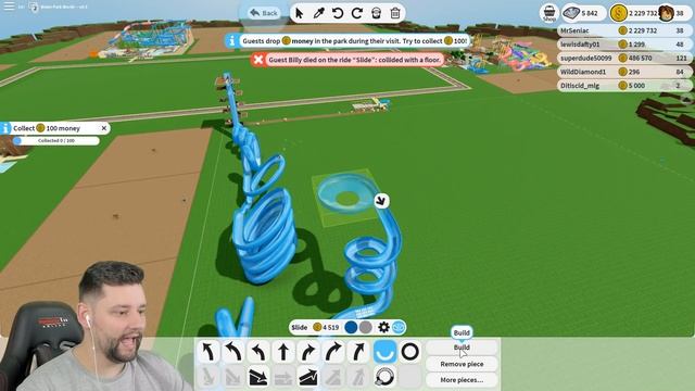 The BIGGEST MONEY Making Slide In Water Park World смотреть онлайн