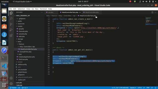 #13 laravel meal ordering API
