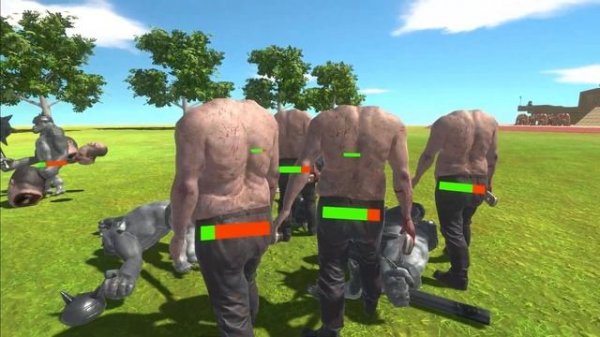 Mutant Primates Protect The Temple Under The Attack Of Infernals - Animal Revolt Battle Simulator