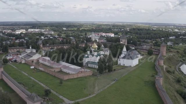 D-Log. Suzdal, Russia. Flight. The Saviour Monastery of St. Euthymius. Cathedral of the Transfigura смотреть онлайн