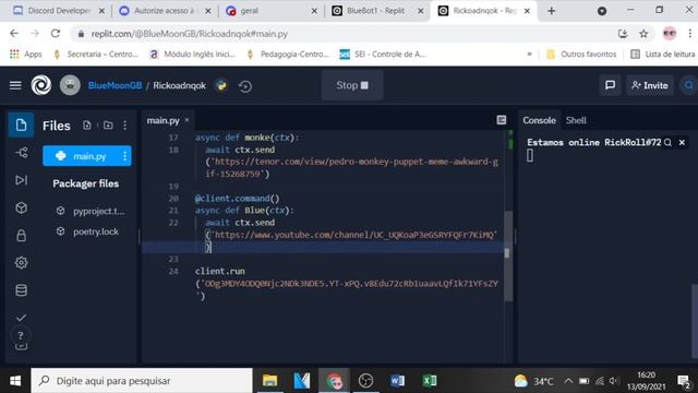 Tips and Tricks como fazer um bot de discord (comandos básicos e botar online) смотреть онлайн
