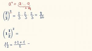 Как возвести в степень обыкновенную и смешанную дроби