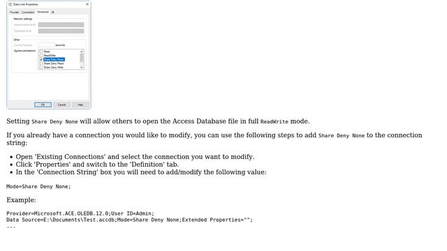 How can a read-only purpose data connection to MS Excel/Access from MS Excel prevent the MS... смотреть онлайн