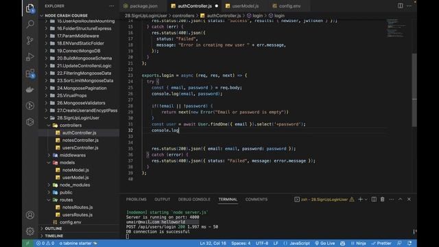 Build REST API with Node Express MongoDB - Login with Credentials #32 смотреть онлайн