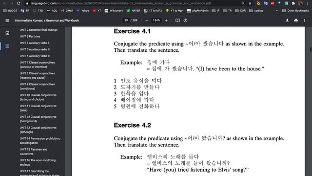 (190) Intermediate Korean Unit 4.