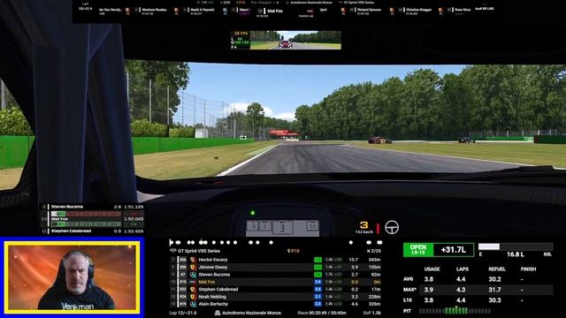 iRacing - GT Sprint VRS Series - Audi R8 GT3 @ Monza смотреть онлайн